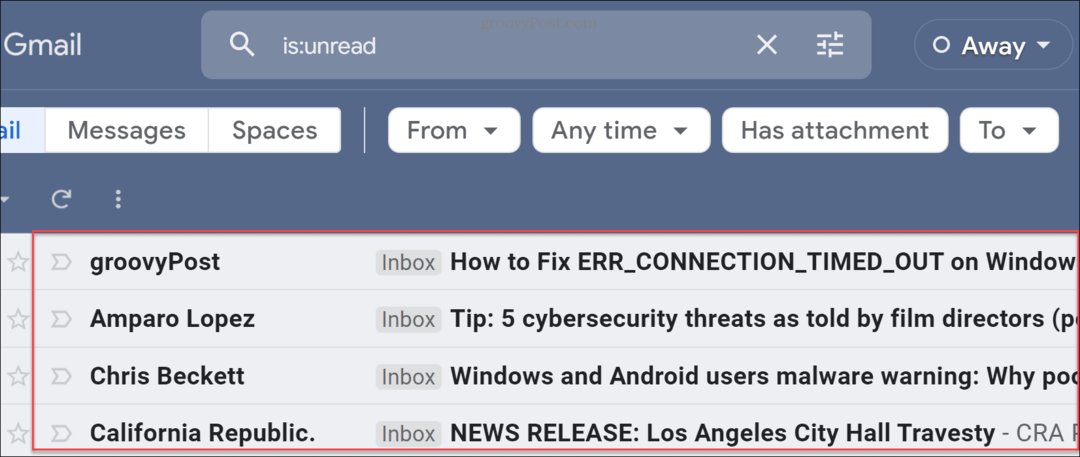 Βρείτε μη αναγνωσμένα μηνύματα ηλεκτρονικού ταχυδρομείου στο Gmail
