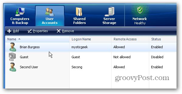 Πώς να προσθέσετε λογαριασμούς χρηστών στον Windows Home Server