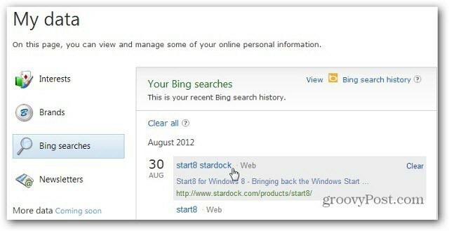 Bing αναζητά ιστορία