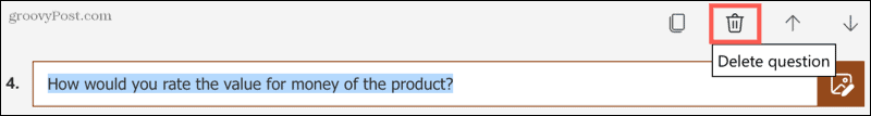 Διαγράψτε μια ερώτηση στις φόρμες της Microsoft