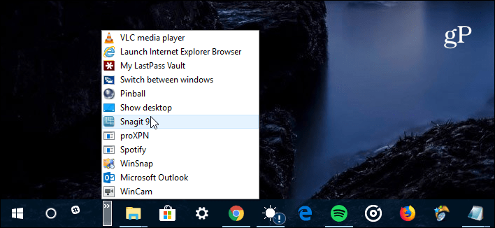 Γραμμή γρήγορης εκκίνησης Windows 10