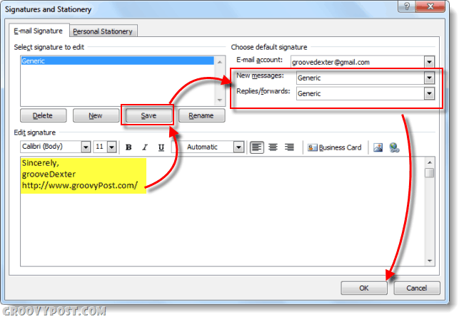 Πώς να προσθέσετε την υπογραφή σας στα μηνύματα ηλεκτρονικού ταχυδρομείου του Outlook 2010