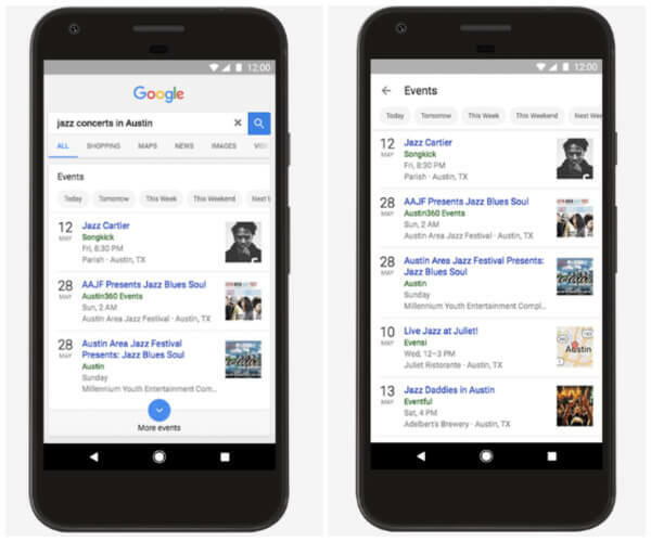 Η Google ενημέρωσε την εφαρμογή ιστού για εφαρμογές και κινητές συσκευές, για να βοηθήσει τους ερευνητές ιστού να βρίσκουν πιο εύκολα πράγματα που συμβαίνουν κοντά, είτε τώρα είτε στο μέλλον.