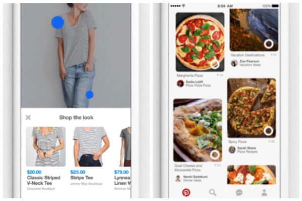 Το Pinterest παρουσίασε επίσης δύο νέα κουμπιά, το Shop the Look και το Instant Ideas, για να διευκολύνει την εύρεση ιδεών από ποτέ στο Pinterest και από τον κόσμο γύρω σας.