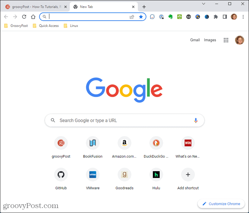 Προεπιλεγμένη σελίδα νέας καρτέλας στο Chrome