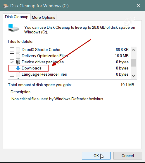 Downloads Καθαρισμός δίσκου Windows 10 1809