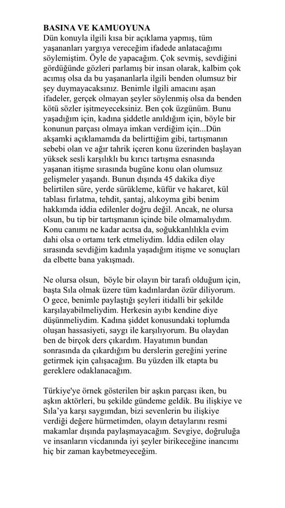 Ο Ahmet Kural ζήτησε συγγνώμη από το Sıla