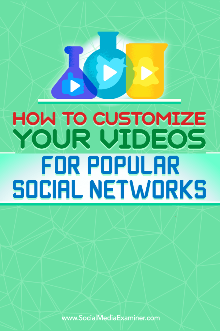 Πώς να προσαρμόσετε τα βίντεό σας για δημοφιλή κοινωνικά δίκτυα: Social Media Examiner