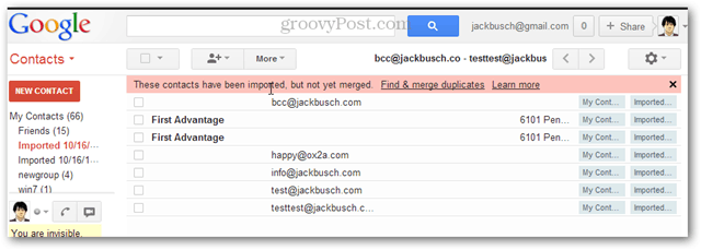 Πώς να εισάγετε πολλές επαφές στο Gmail ταυτόχρονα