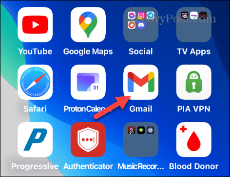 εκκινήστε την εφαρμογή gmail για το iPhone