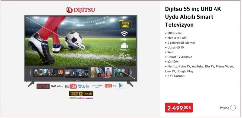Πώς να αγοράσετε το Dijitsu Smart TV που πωλείται σε BİM; Χαρακτηριστικά της Dijitsu Smart TV