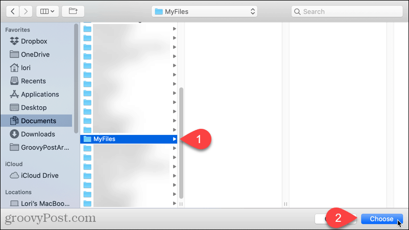 Επιλέξτε έναν προεπιλεγμένο φάκελο για να ανοίξετε στο Finder στο Mac σας