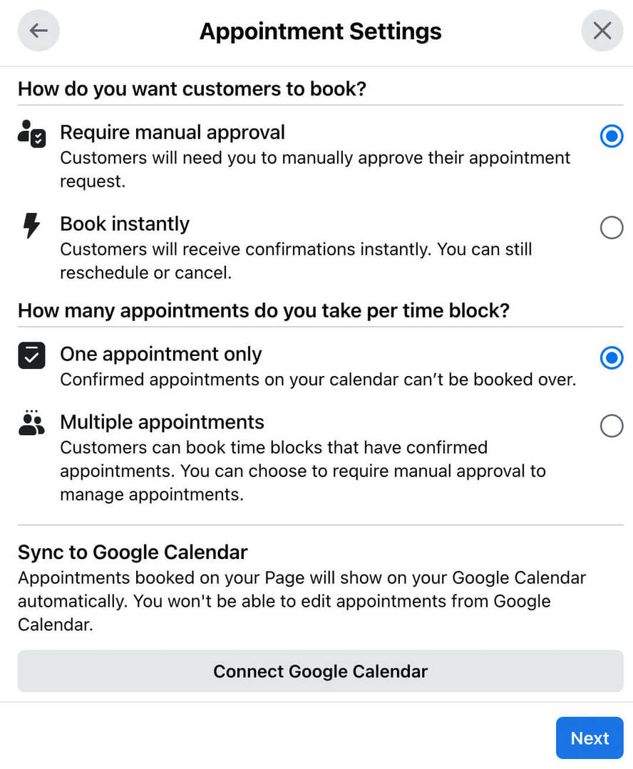 how-to-create-book-now-action-button-for-classic-facebook-page-confirm-appointment-settings-review-appointments-manually-use-native-prevent-double-bookings-sync-google-calendar- παράδειγμα-7