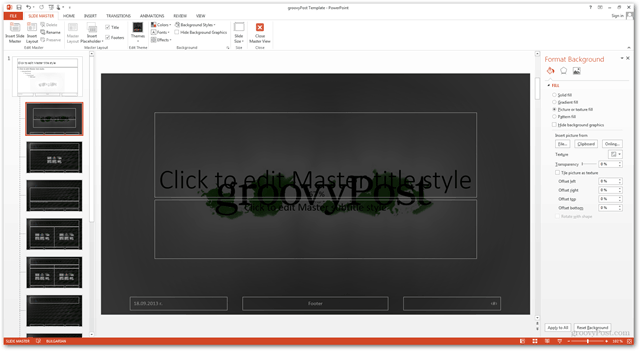 Office 2013 Πρότυπο Δημιουργία Κάντε προσαρμοσμένο σχέδιο POTX Προσαρμογή Slide Διαφάνειες Tutorial Πώς να Ιστορικό