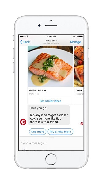 Το bot Pinterest φέρνει τη δύναμη της αναζήτησης Pinterest και των προτάσεων στο Messenger.