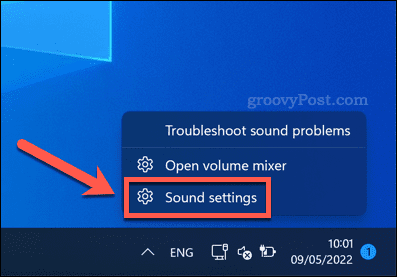 Ανοίξτε τις ρυθμίσεις ήχου στα Windows 11