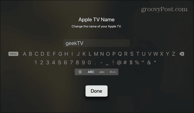 Αλλάξτε το όνομα του Apple TV σας