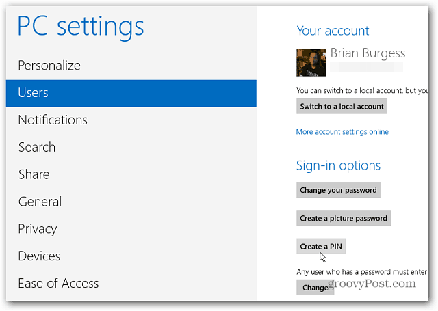 Windows 8: Δημιουργήστε έναν αριθμό PIN για να συνδεθείτε