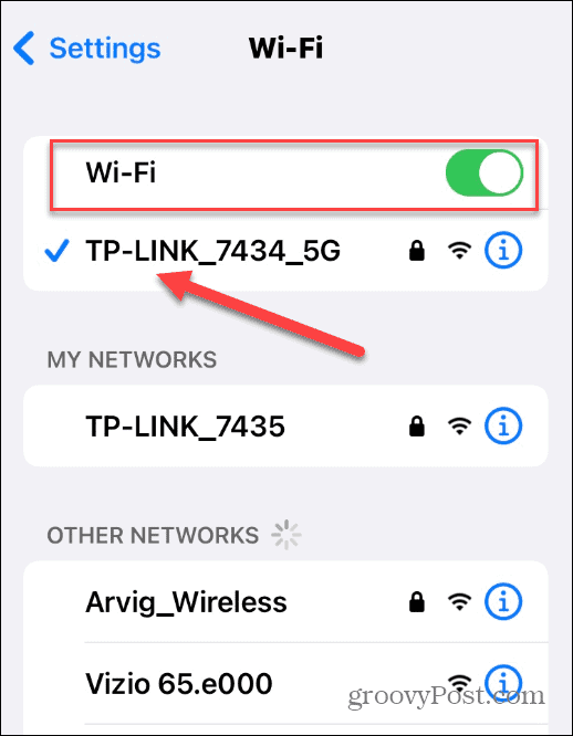 Σύνδεση σε Wi-Fi iPhone