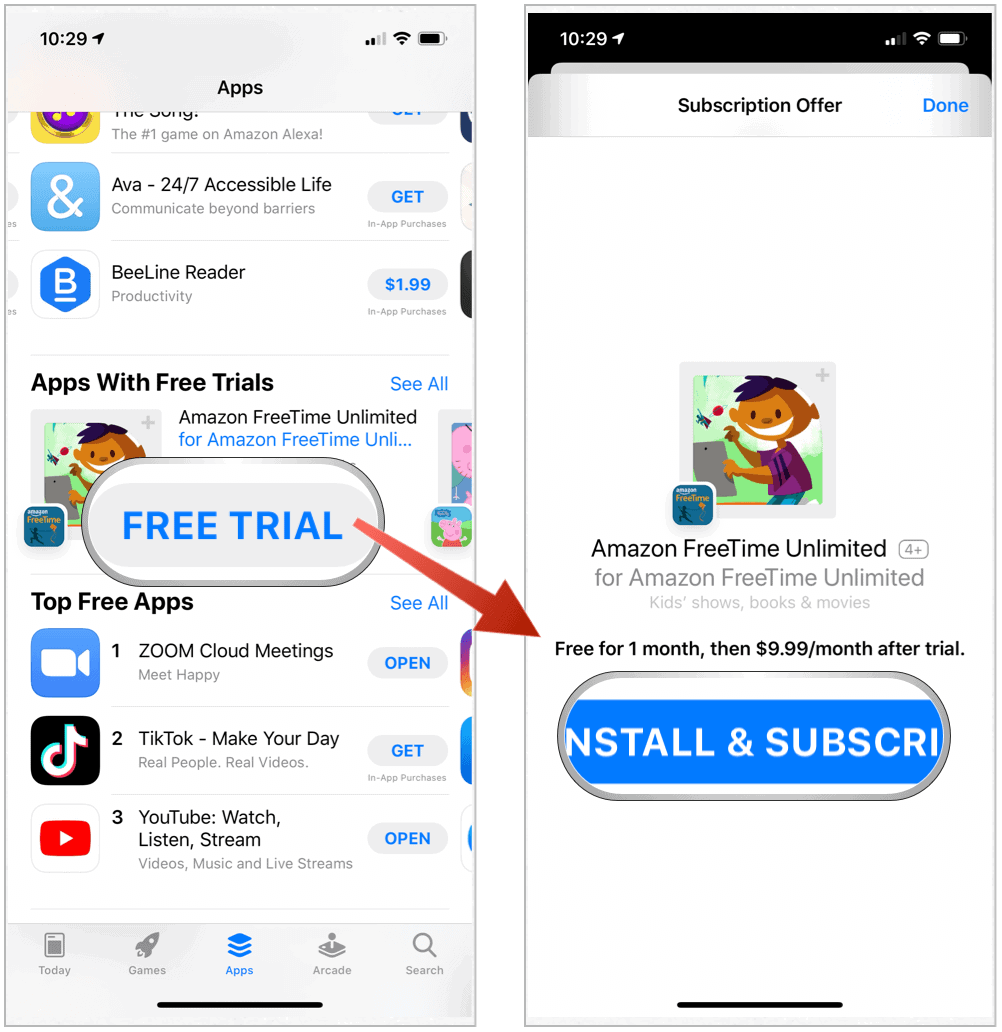 App Store Δωρεάν δοκιμαστικοί όροι