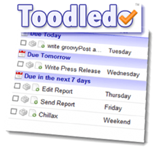 Το Toodledo δείχνει ημέρες της εβδομάδας