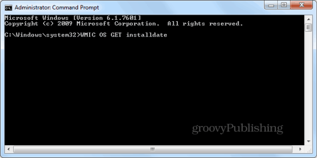 Ημερομηνία εγκατάστασης των Windows cmd prompt wmic