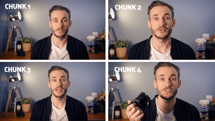 παράδειγμα επανατοποθέτησης κάμερας για τεχνική chunking βίντεο