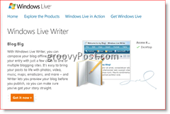 Windows Live Writer 2008 Σελίδα λήψης