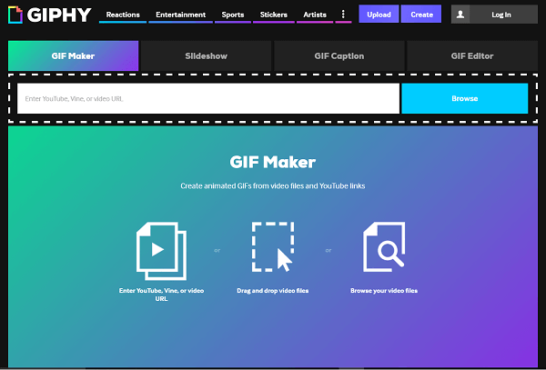 Αναζητήστε ή δημιουργήστε τα δικά σας GIF με το Giphy.