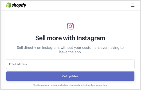 εγγραφή στο πρόγραμμα instagram shoppable post shopify beta