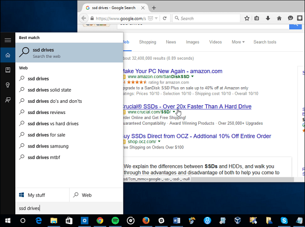 Κάνετε Cortana Αναζήτηση Google Αντί του Bing στα Windows 10