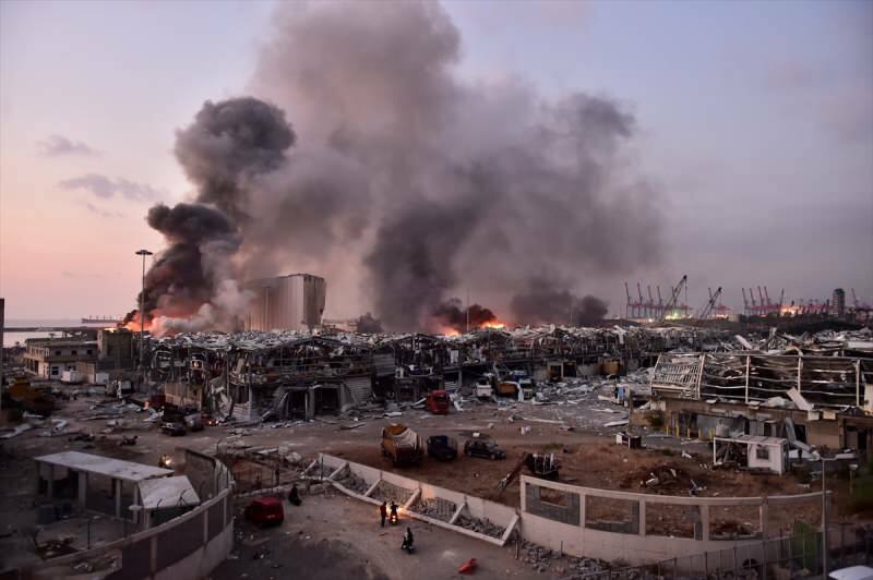εικόνα από την έκρηξη στη Βηρυτό