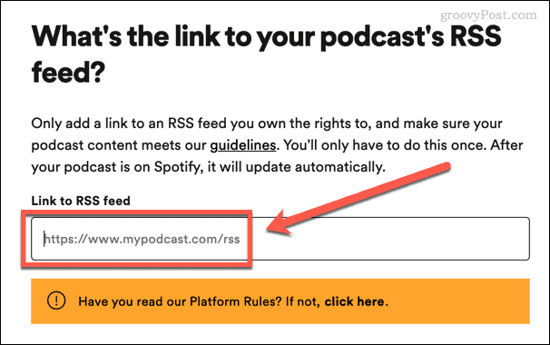 εισάγετε το podcast rss feed σας στο spotify