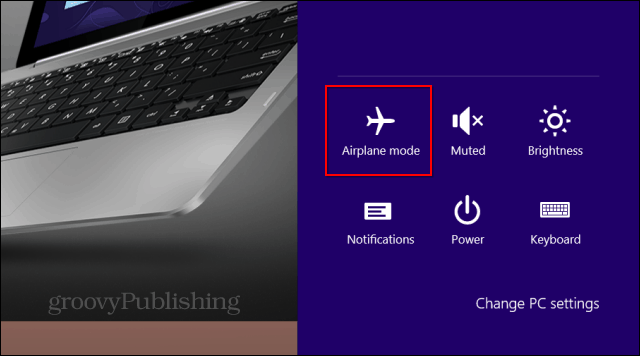 Windows 8.1 εικονίδιο Λειτουργία αεροπλάνου