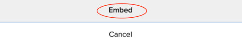 aΚάντε κλικ στο Embed option.viary
