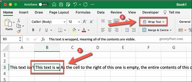 Το κουμπί Αναδίπλωση κειμένου στο Microsoft Excel