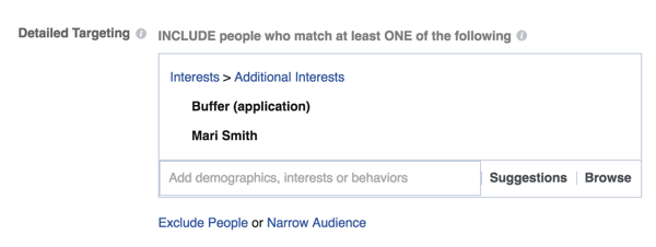 Ρυθμίστε συγκεκριμένες επιλογές στόχευσης στο Facebook Ads Manager.