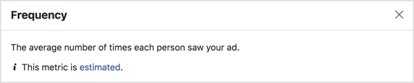 Όσο υψηλότερη είναι η συχνότητα των διαφημίσεών σας στο Facebook, τόσο περισσότερα άτομα βλέπουν μια συγκεκριμένη διαφήμιση στο Facebook.