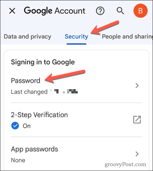 Αλλαγή κωδικού πρόσβασης στο gmail στο κινητό