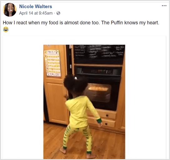 Η Nicole Walters δημοσίευσε ένα βίντεο στο Facebook της μικρής κόρης της να χορεύει μπροστά από το φούρνο στις πιτζάμες της καθώς περιμένει το φαγητό της να τελειώσει το μαγείρεμα.