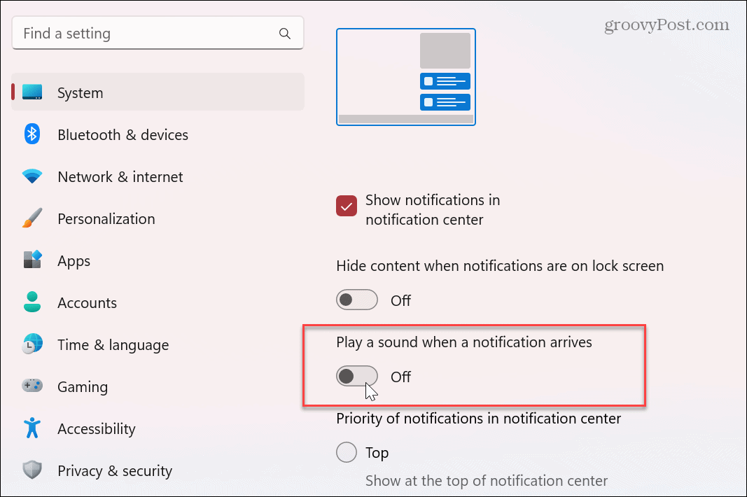 Απενεργοποιήστε τους ήχους ειδοποιήσεων εφαρμογών στα Windows