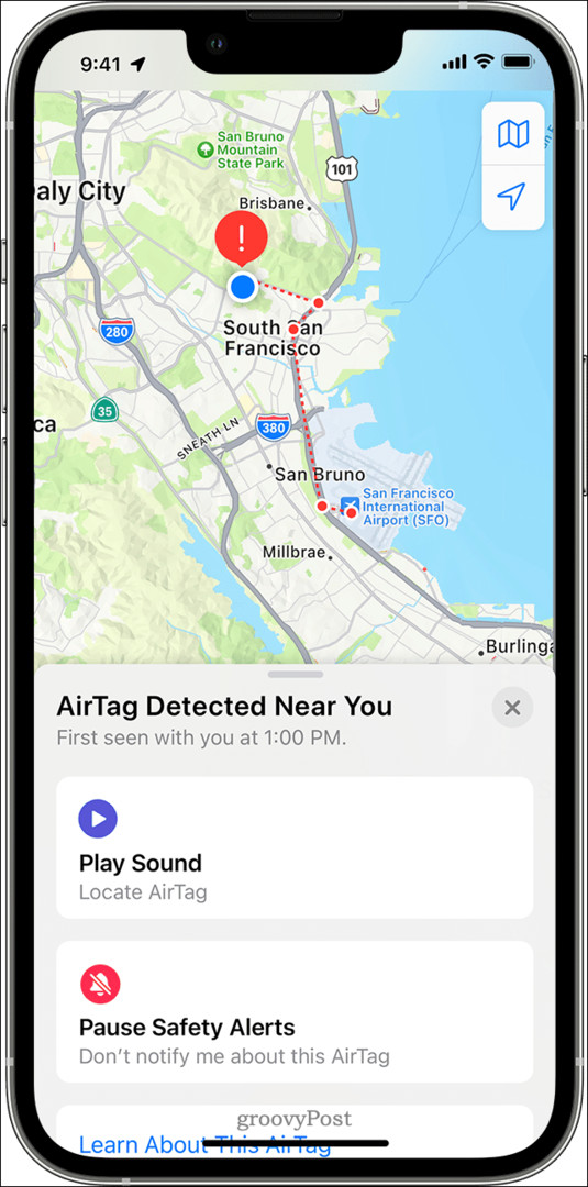 Παρακολούθηση AirTag στην εφαρμογή Find My