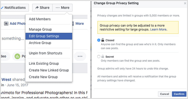 Η ομάδα του Facebook αλλάζει τη ρύθμιση απορρήτου