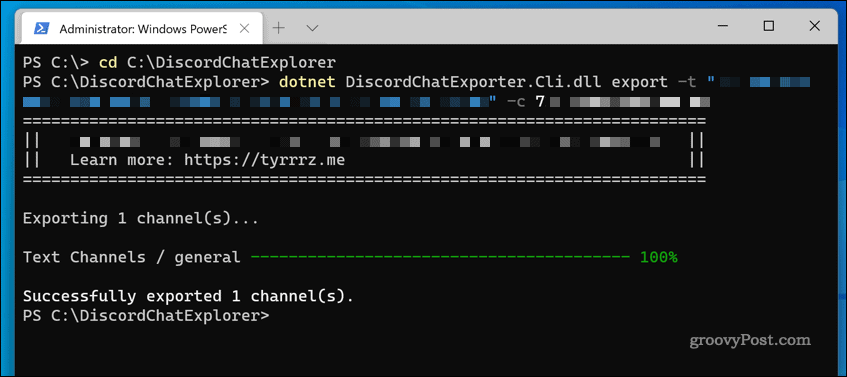 Το DiscordChatExplorer στα Windows 11 χρησιμοποιείται για τη λήψη ενός αρχείου καταγραφής συνομιλιών διακομιστή