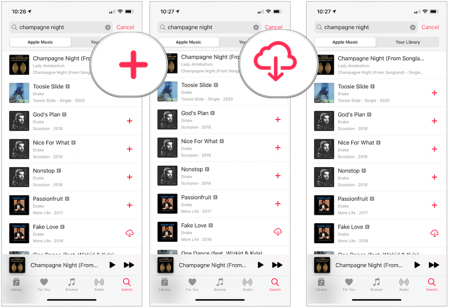 Apple Music λήψη τραγουδιών στη συσκευή