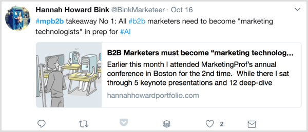 ζωντανό blogging μάρκετινγκ profs b2b φόρουμ μάρκετινγκ παράδειγμα twitter