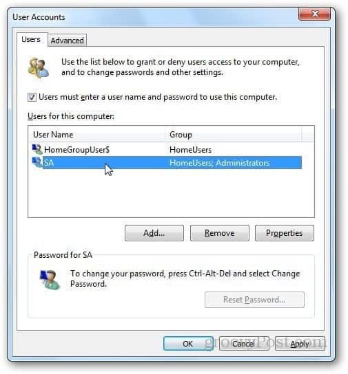 Πώς να συνδεθείτε αυτόματα στα Windows 7