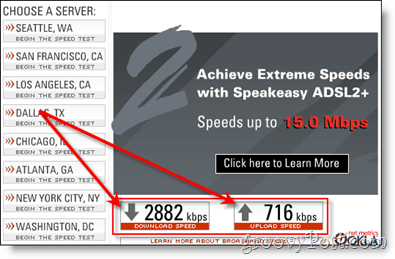 Δοκιμές ταχύτητας Verizon DSL:: groovyPost.com
