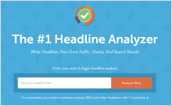 Πλαίσιο αναζήτησης CoSchedule Headline Analyzer