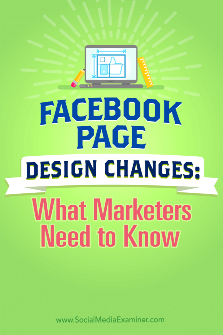 Συμβουλές για αλλαγές στο σχεδιασμό σελίδας Facebook και τι πρέπει να γνωρίζουν οι έμποροι.